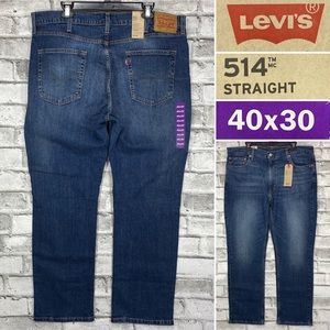 NWT Levis 514 Straight 40 x 30 Medium Wash Jeans